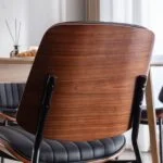 ELVA stühle Set – Walnuss Rückenlehne & Kunstleder Sitz – Bild 17