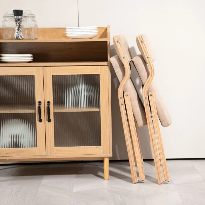 Klappstühle Set mit Polster – Gepolstert & Holz – Bild 10