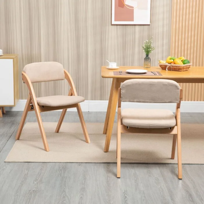 Klappstühle Set mit Polster  – Buchenholz – Bild 12