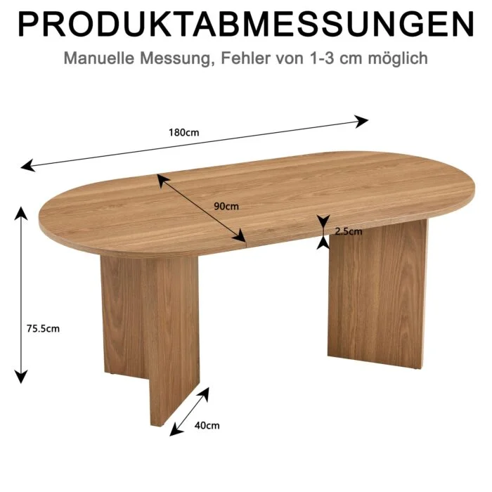 ELVA Esstisch 180ø – Ovaler Holztisch – Bild 4