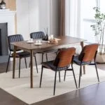 ELVA stühle Set – Walnuss Rückenlehne & Kunstleder Sitz – Bild 15