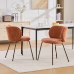 CHENILLE stühle Set | Gepolstert + Metallbeine – Bild 6