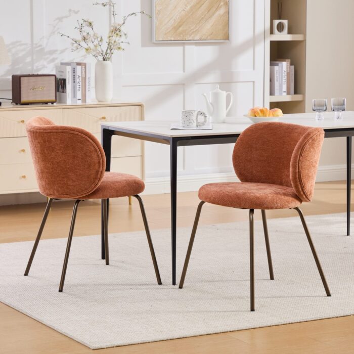 CHENILLE stühle Set | Gepolstert + Metallbeine – Bild 6