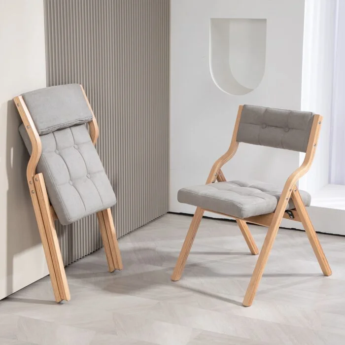 Klappstühle Set mit Polster – Gepolstert & Holz – Bild 3