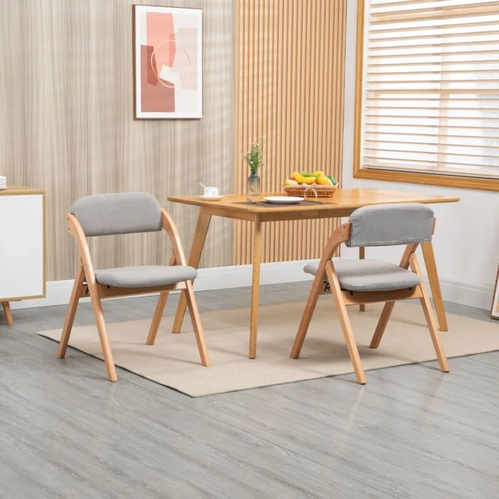 Klappstühle Set mit Polster  – Buchenholz – Bild 15