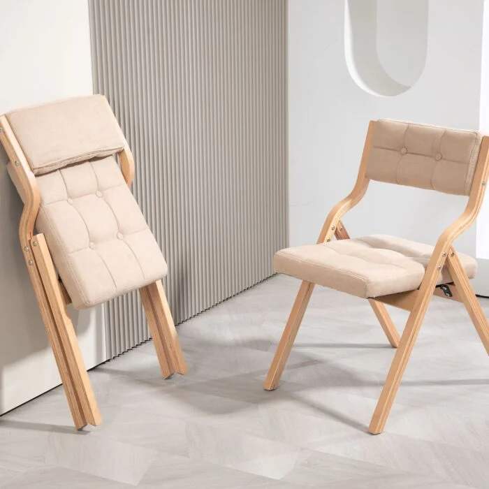 Klappstühle Set mit Polster – Gepolstert & Holz – Bild 2