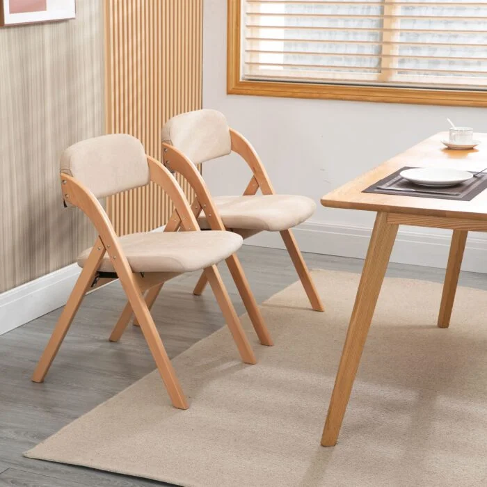 Klappstühle Set mit Polster  – Buchenholz – Bild 11