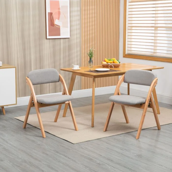 Klappstühle Set mit Polster  – Buchenholz – Bild 14