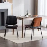 ELVA stühle Set – Walnuss Rückenlehne & Kunstleder Sitz – Bild 16