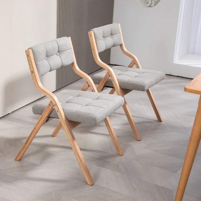 Klappstühle Set mit Polster – Gepolstert & Holz – Bild 12
