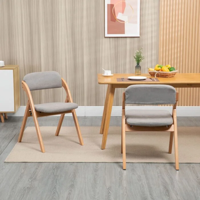 Klappstühle Set mit Polster  – Buchenholz – Bild 13