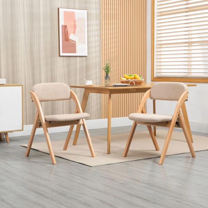 Klappstühle Set mit Polster  – Buchenholz – Bild 9