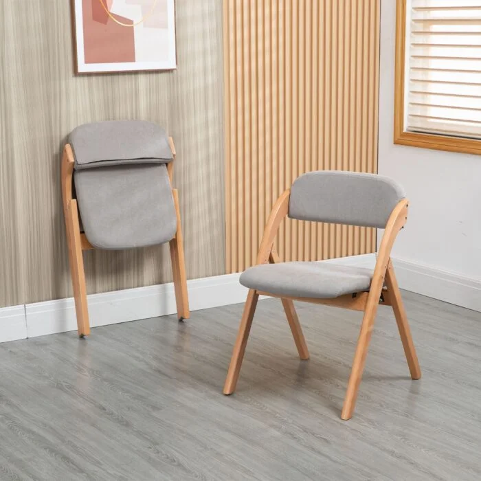 Klappstühle Set mit Polster  – Buchenholz – Bild 2