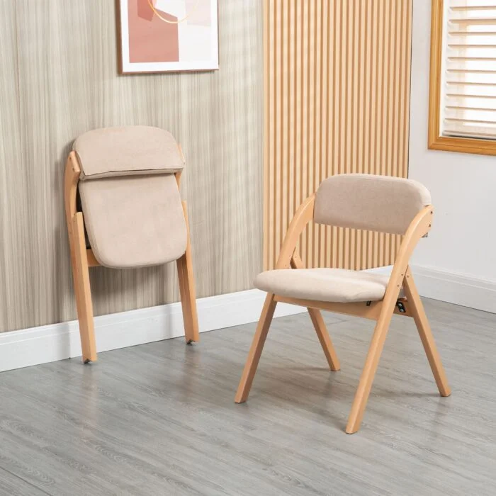 Klappstühle Set mit Polster  – Buchenholz – Bild 3