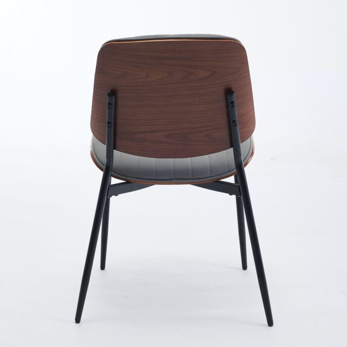 ELVA stühle Set – Walnuss Rückenlehne & Kunstleder Sitz – Bild 9