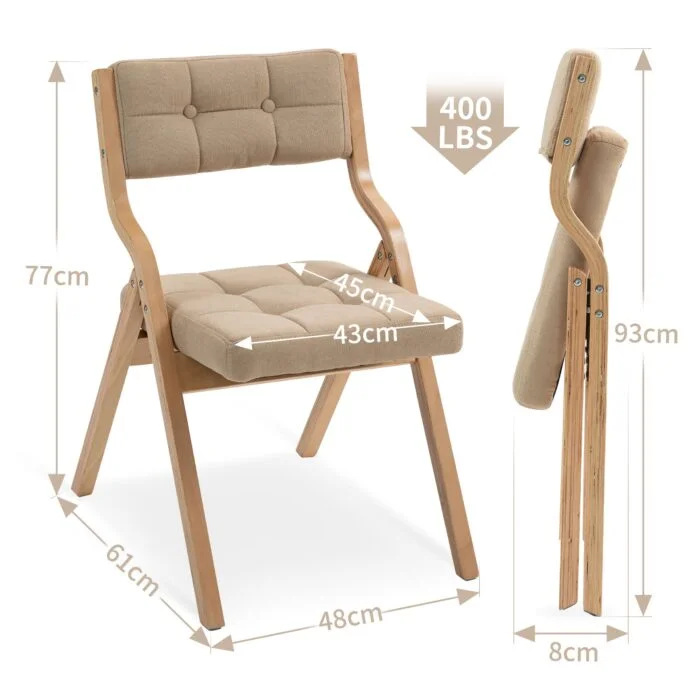 Klappstühle Set mit Polster – Gepolstert & Holz – Bild 5