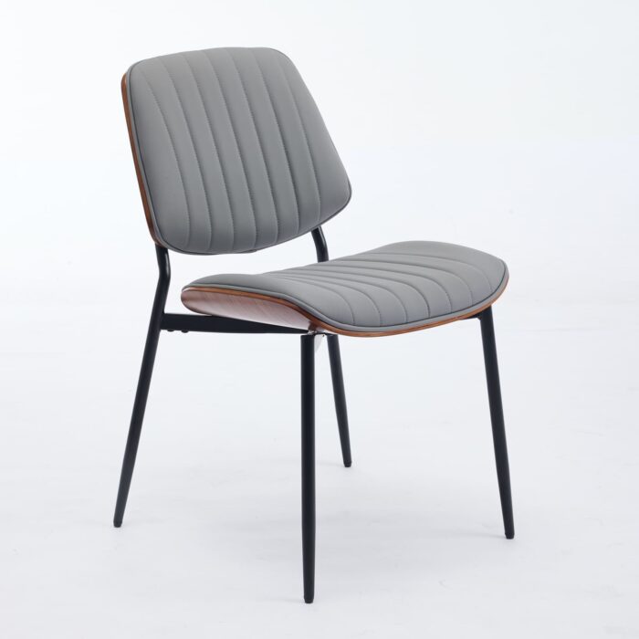 ELVA stühle Set – Walnuss Rückenlehne & Kunstleder Sitz – Bild 8