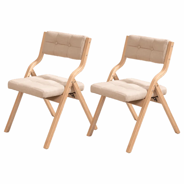 Klappstühle Set mit Polster – Gepolstert & Holz – Bild 4
