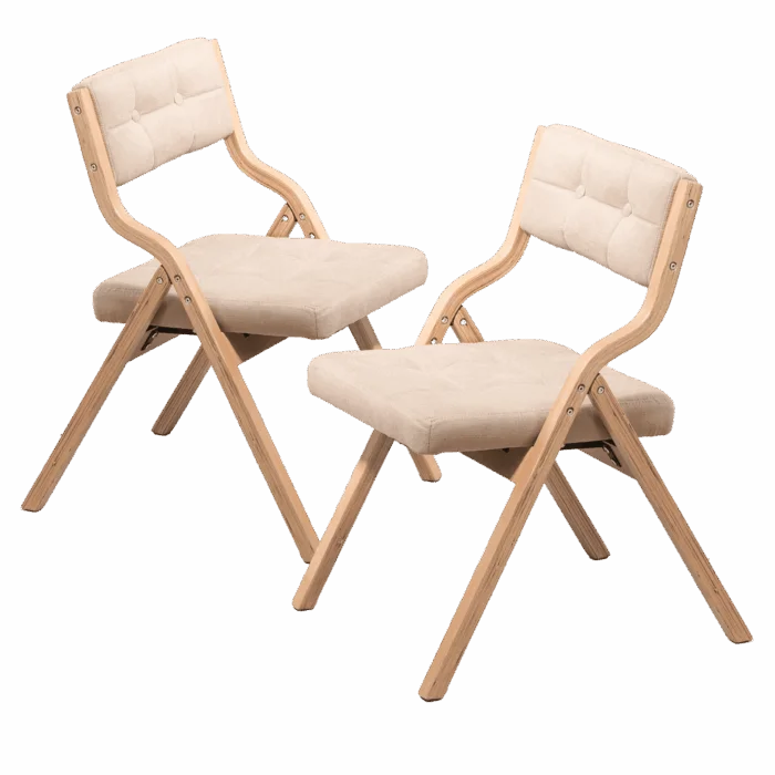 Klappstühle Set mit Polster – Gepolstert & Holz – Bild 6