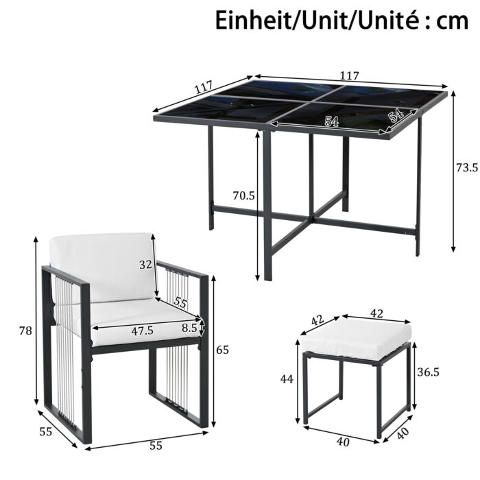 LIVI Outdoor Dining Set Maßgrafik