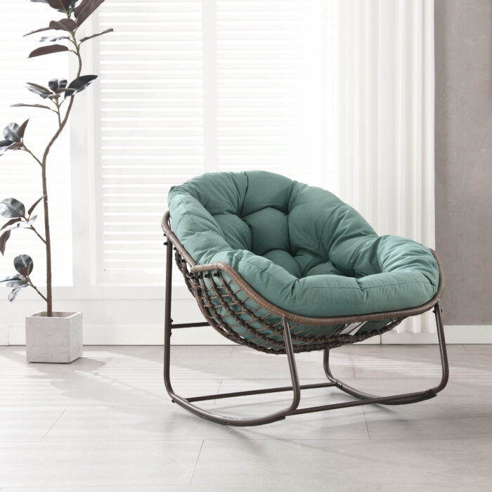 LIVI Rattan Rocking Chair Grün