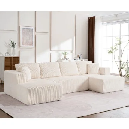 LIVO U-Sofa Cord Beige