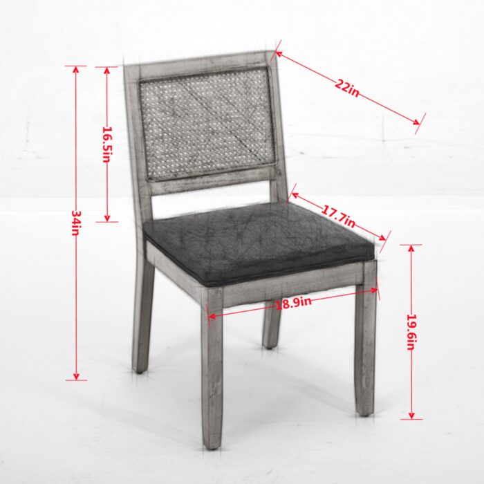 MIRA ESSZIMMERSTUHL | RATTAN FABRIC + WEICHE POLSTERUNG – Bild 4