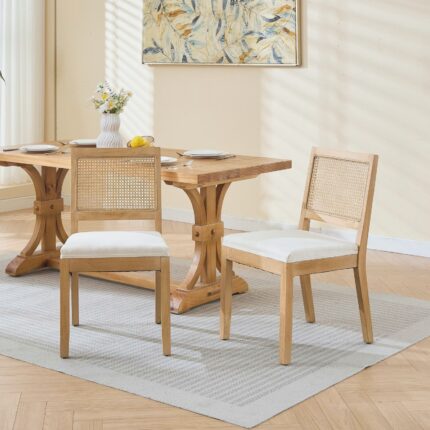 MIRA ESSZIMMERSTUHL | RATTAN FABRIC + WEICHE POLSTERUNG