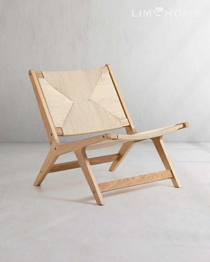 Loungesessel ZSH001 / ZSH005 – Eichenholz & Papierkordel – Bild 2