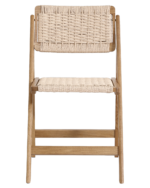 Klappstuhl BS002 aus Eichenholz mit Papierschnur-Geflecht, Natur – Bild 2